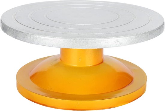 Pottery Turntable with Plastic Base, Turning Panel, Ergonomic Design | Aluminum Alloy and Plastic | Diameter 25cm | Ideal for Ceramics, Model Making, Cake Decoration van Merkloos	