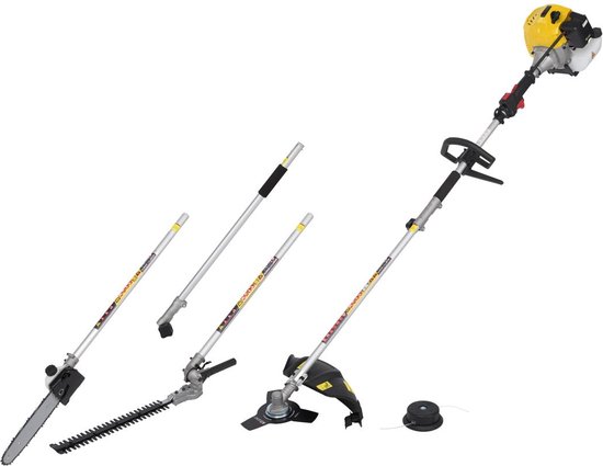 Powerplus Benzine 4-in-1 Tuin Multitool POWXG3026 - 42.7 cc tuingereedschap, benzine heggenschaar, trimmer, kettingzaag en bosmaaier, 1.16 L tankinhoud