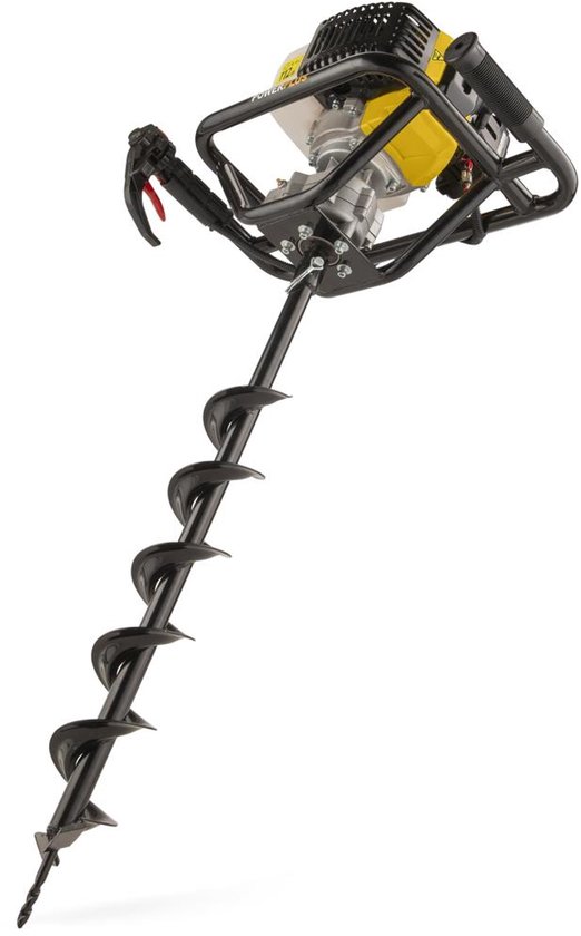 Powerplus Benzine grondboor POWXG50552 - 52 cc, 800 mm boorlengte, 1.2 L tankinhoud, met boor 100 mm van Powerplus
