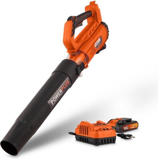 Powerplus Dual Power 20V Accu-Bladblazer POWDPGLBS1 - Bladblazer op batterij van 20 V, bladverzamelaar, maximale luchtsnelheid van 145 km/h, met accu en lader van Powerplus