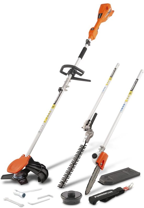 Powerplus Dual Power 4-in-1 Tuin Multitool op batterijen POWDPG75530 - 40 V tuingereedschap, heggenschaar, trimmer, kettingzaag en bosmaaier op accu, zonder accu en lader van Powerplus