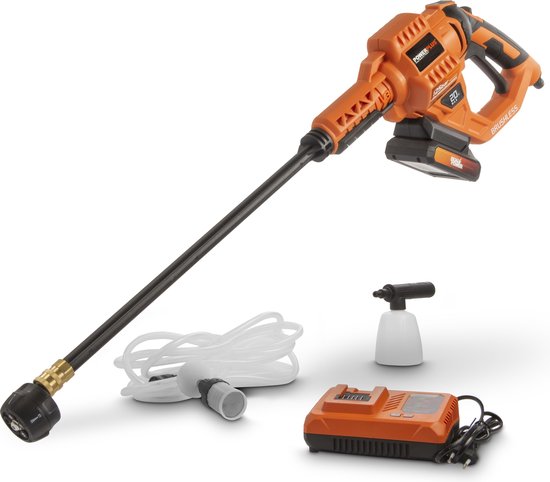 Powerplus Dual Power Accu Hogedrukreiniger POWDPG80621 - Terrasreiniger van 20 V, Druk van 25 Bar - inclusief Batterij en Lader