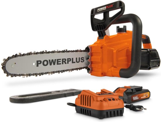 Powerplus Dual Power Accu-kettingzaag POWDPGCSS1 - Snoeizaag op batterij van 20 V, met accu en lader, zaagblad van 30 cm, automatische kettingsmering van Powerplus