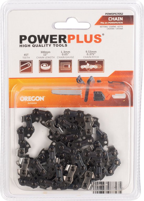 Powerplus - Dual power garden - POWDPG7052 - Ketting - 12" 300mm 45t oregon van Powerplus