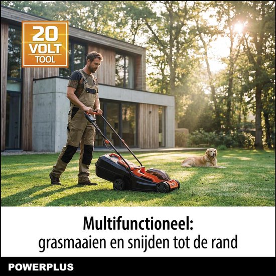 Powerplus - Dual Power Garden - POWDPG75563 - 20 V - Borstelloos - Grasmaaier borstelloos - 20V Ø 320mm - excl. batterij en lader van Merkloos	
