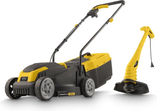 Powerplus elektrische grasmaaier en kantsnijnder POWXG62205T - grasmaaier met 1300 W en 320 mm Ø en Rasentrimmer met 250 W en 220 mm Ø, Tuingereedschap van Powerplus