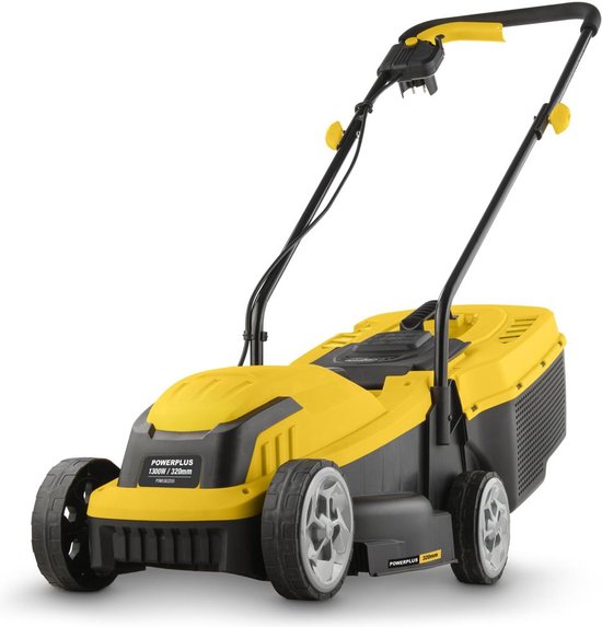 Powerplus Elektrische grasmaaier POWEG62205, 1300 W motor en 30 L opvangzak, grasmachine met instelbare maaihoogte, maaibreedte 320 mm, tuin tot 250 m², zonder oplaadbare accu van Powerplus