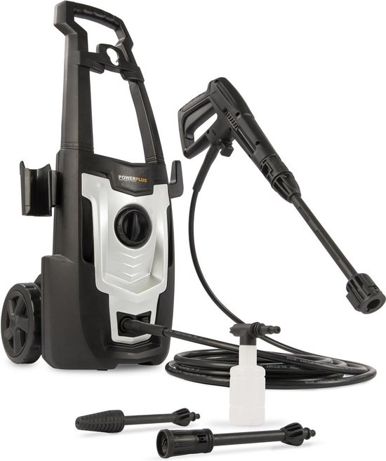 Powerplus Elektrische Hogedrukreiniger POWXG90405 - 1400 W Terrasreiniger, 110 Bar en 50 °C - met 5 m Slang en Accessoires van Powerplus