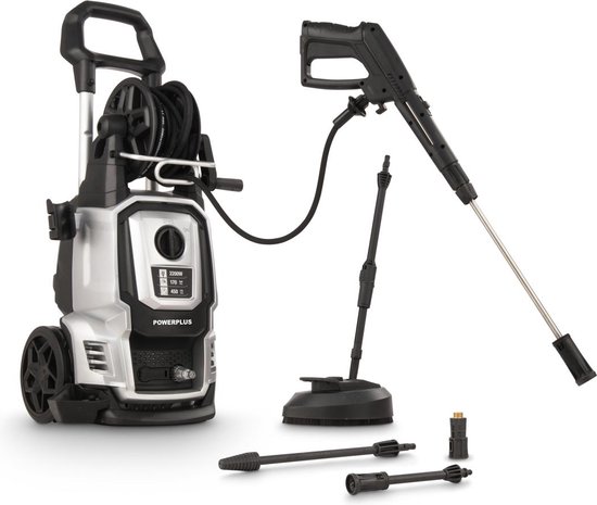 Powerplus Elektrische Hogedrukreiniger POWXG90421- 2200 W Terrasreiniger, start/stop functie, max. druk van 170 bar en temperatuur van 50 °C, 8 m slang en accessoires inbegrepen, Reinigen van auto's, meubelen en fiets van Powerplus