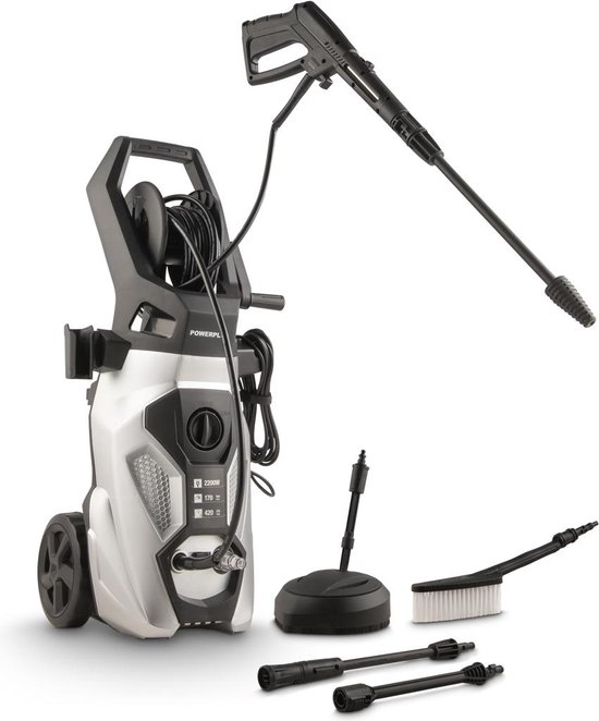Powerplus Elektrische Hogedrukreiniger POWXG90504 - 2200 W Terrasreiniger, 170 Bar en 50 °C - met 8 m Slang en Accessoires van Powerplus
