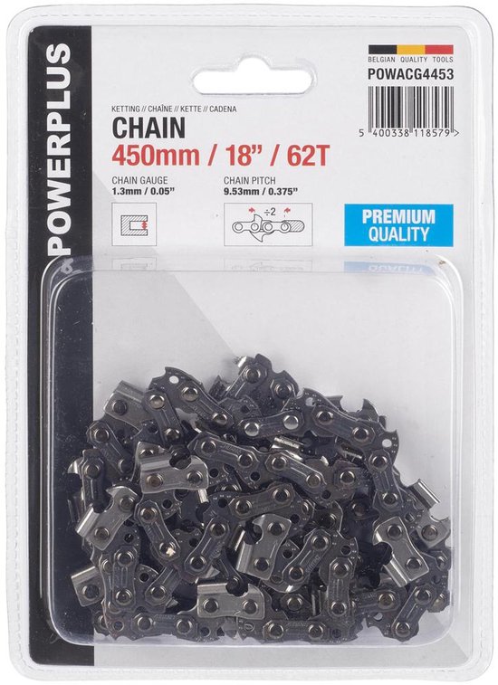 Powerplus ketting POWACG4453 - 18"- lengte 450MM - 62T - Geschikt voor POWXG10027 van Powerplus
