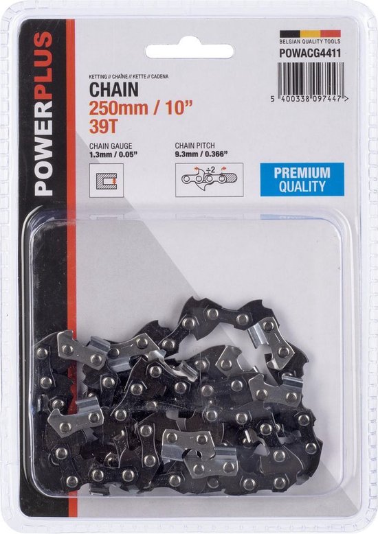 Powerplus ketting voor kettingzaag POWACG4411– Zwaardlengte 250 mm, 39 T – 10”, Zaagketting, Tuingereedschap van Powerplus