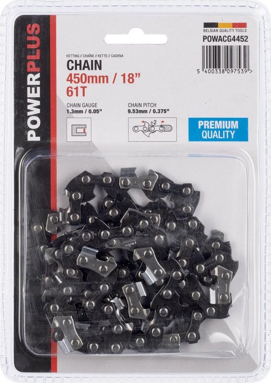 Powerplus ketting voor kettingzaag POWACG4452– Zwaardlengte 450 mm, 61 T – 18”, Zaagketting, Tuingereedschap van Powerplus