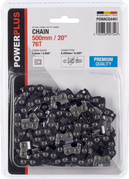 Powerplus ketting voor kettingzaag POWACG4461– Zwaardlengte 500 mm, 76 T – 20”, Zaagketting, Tuingereedschap van Powerplus