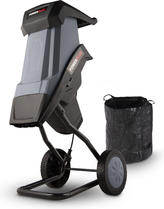 Powerplus POWEG5011 Elektrische Hakselaar Versnipperaar - 2400W - Max. Ø40mm - Incl. duwstok, wielen en 50L opvangzak - Heggen, bomen en haag - Tuinonderhoud van Powerplus