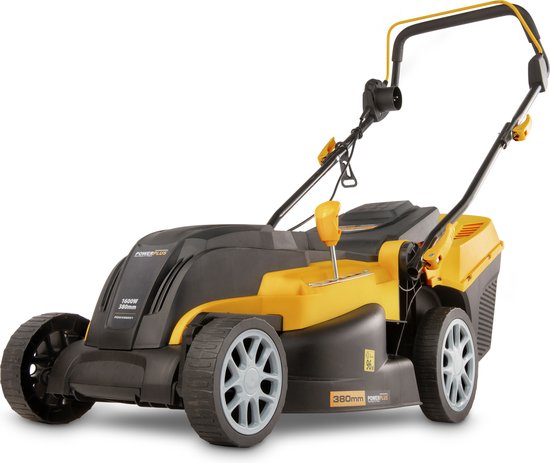 Powerplus POWXG6251 Elektrische grasmaaier - Grasmachine voor kleine en middelgrote tuin - 1600W - Maaibreedte 380mm - Verstelbare maaihoogte - Mulching functie - Incl. 40L opvangbak van Powerplus