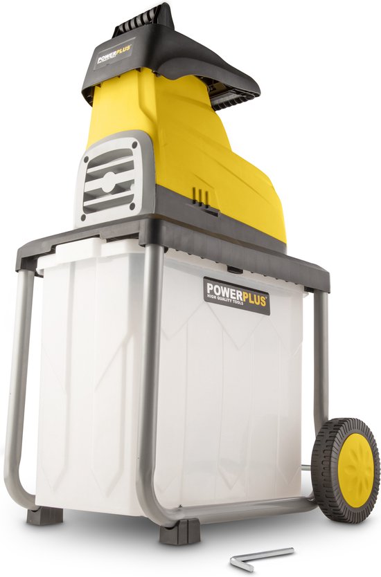 Powerplus POWXG6462 Elektrische hakselaar versnipperaar - 2800W - Max. Ø45mm - Inductiemotor - Incl. duwstok, wielen en 60L opvangbak - Heggen, bomen en haag - Tuinonderhoud van Powerplus