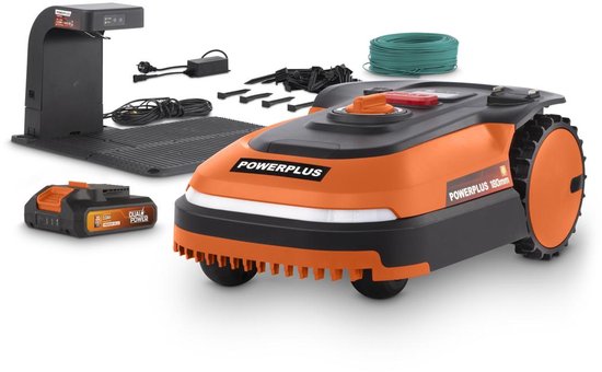 Powerplus Robotmaaier POWDPGRMS1 borstelloos Dual Power Garden 20V - met batterij van Powerplus