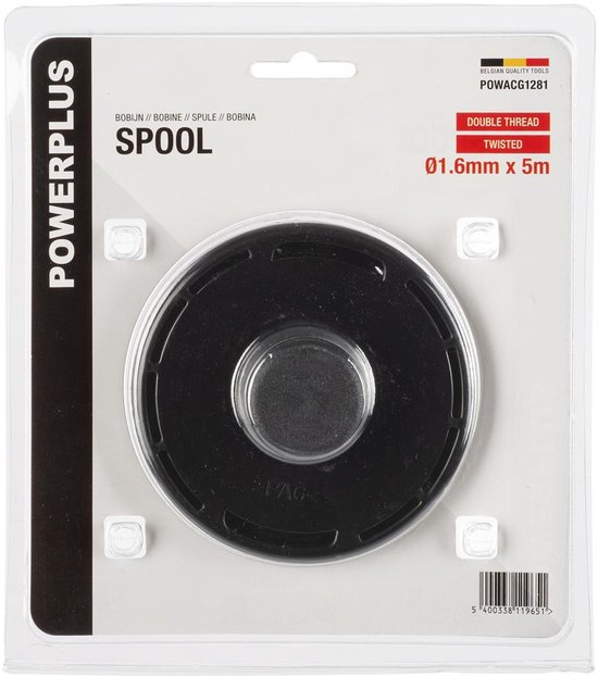 Powerplus spoel met getorste draad POWACG1281 - lengte 5 m - 1,6 ᴓ - grastrimmer, bosmaaier, multitool