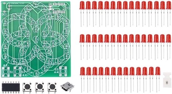 Praktische printplaat voor het solderen van componenten - 43 led-kit voor het solderen van windmolens - elektronisch - vloeiend licht - doe-het-zelf-projecten van KeeYees