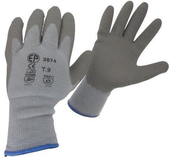 PRAKTISCHE TUIN Wintertuinhandschoenen Latex gecoat - maat 10 - grijs van PRAKTISCHE TUIN