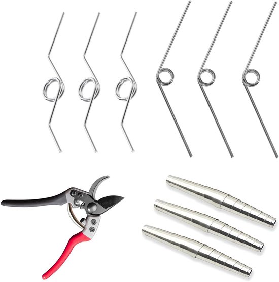 Precisieveren van roestvrij staal, reserveveer voor tuinsnoeischaar - 9 stuks, volume snoeischaarveren, 3 stijlen. van Merkloos	