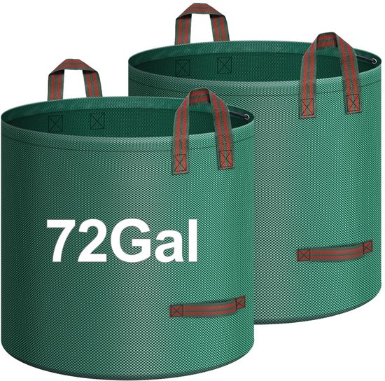 Premium 2-Pack 72-Gallon Heavy Duty Yard Waste Bags - Reusable Leaf & Lawn Bags with 4 Reinforced Handles | Extra Large Garden Trash Bags for Leaves, Grass Clippings & Debris | Durable & Lightweight van Premium