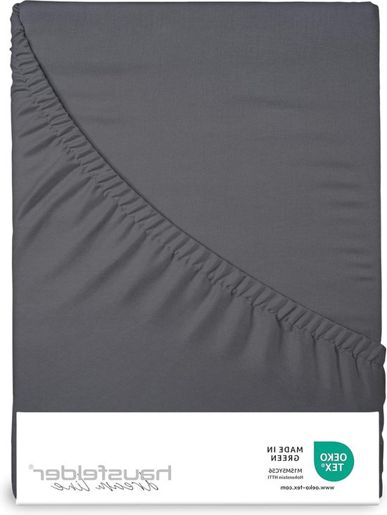 Premium Hoeslaken 140x200cm tot 160x200cm - 100% Jersey Katoen Oeko-TEX - Antraciet-Zwart - Geschikt voor Matrassen van 15 tot 25cm Hoog van Luna Bedding