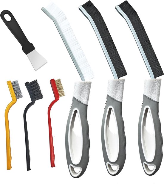 Premium schoonmaakborstel voor badkamer, tegels, voegen en moeilijk bereikbare plekken in huis, keuken en toilet van Merkloos	