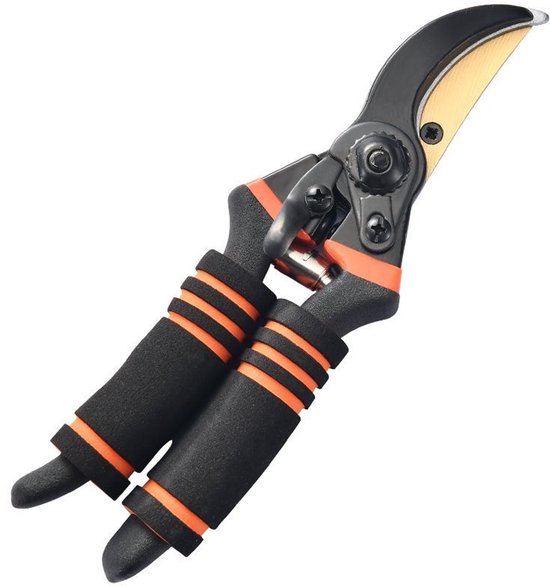 Premium titanium tuinschaar - Professionele bypass-schaar voor planten, heggen en bloemen, tandwiel, drievoudige ringhandbescherming, kartonnen verpakking, 65% mangaanstaal van Wieberr