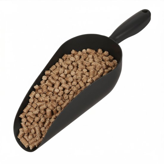 Pro Garden Dierenvoer schep - kunststof - donker grijs - handschep - schepje - 33 cm van Merkloos	