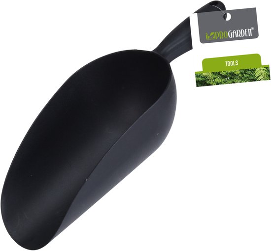 Pro Garden Moestuinschep - kunststof - donker grijs - handschep - schepje - 33 cm