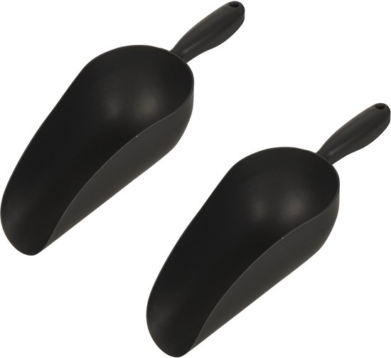 Pro Garden Multischep - 2x - kunststof - donker grijs - handschep - schepje - 33 cm
