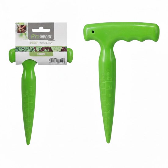 Pro Garden Planter voor zaden - pootstok met handgreep - groen - PP - 11 x 18 cm van Merkloos	