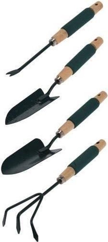 Pro Garden Tuingereedschapsset 27 Cm Staal/hout Groen 4-stuks van Pro Garden