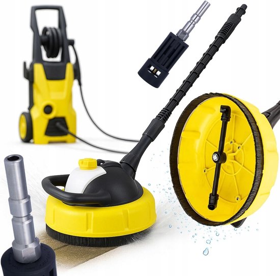 Pro Roterende reinigingsborstel met reinigingsmiddeldoserset, vervanging voor hogedrukreiniger Nilfisk QC, Kränzle D12, Kärcher K1-K7, voor bestratingsstenen, terras, gevel, beton