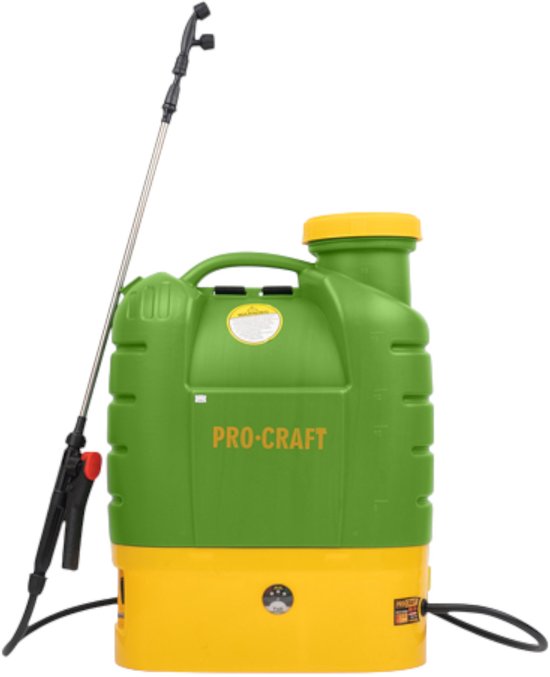 Procraft AS-16 accu-sproeier 12 V 16 l 5,5 bar + geïntegreerde accu 8,0 Ah + oplader van Merkloos	