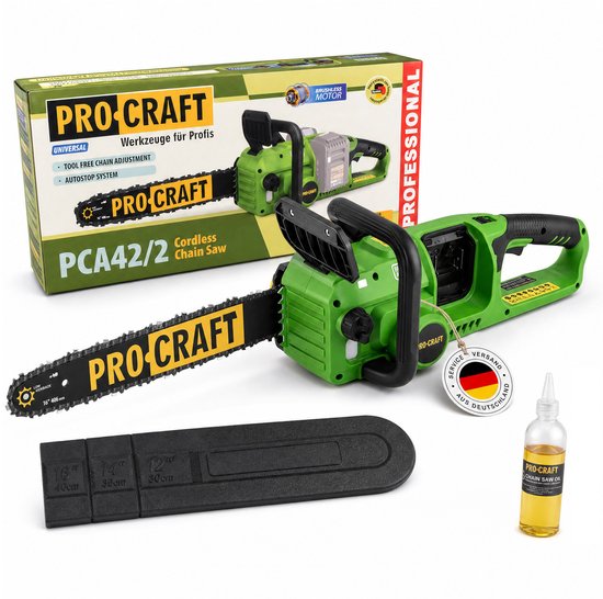 Procraft PCA42/2 accukettingzaag 40 V (2x 20 V) 406 mm borstelloos solo - zonder accu, zonder oplader van Procraft