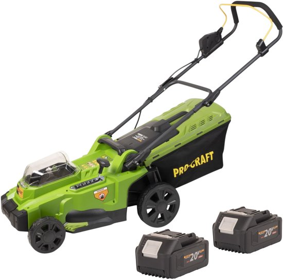 Procraft PLM20bb accu grasmaaier 40 V ( 2x 20 V ) 370 mm borstelloos + 2x accu 4,0 Ah - zonder oplader