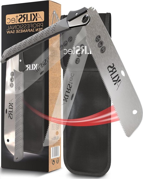 Professional Zen Japanse zaag - Houtzaag 210 mm lemmet - Incl. clipzak - Outdoor klapzaag met Safety Lock - Gehard koolstofstaal SK5 garden saw hand van Pro