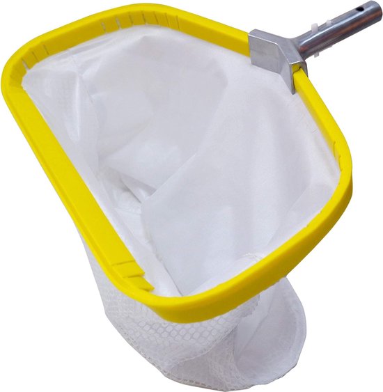 Professioneel zwembadschepnet van metaal, robuuste bladsnijder met aluminium frame, fijn net, diep net voor het reinigen van zwembadbladeren, insecten, modder, zwembadskimmer, rekennet 1