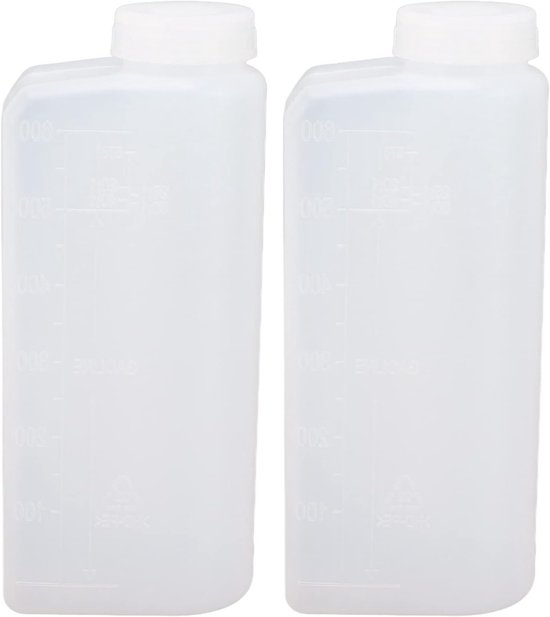 Professionele 2-stuks 600ML 2-takt olie mengfles voor kettingzaag en strijkmachine, ideaal voor brandstofmix