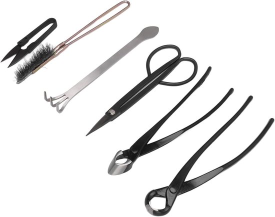 Professionele 6-Delige Bonsai Gereedschap Set - Roestvrij Staal Tuin- en Succulent Tools