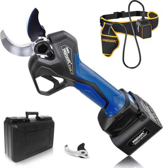 Professionele Accu-Takkenschaar met Progressieve Besturing en Verstelbare Bekken - 21V Lithium Accu Snoeischaar voor Wijngaarden en Boomgaarden van Pro