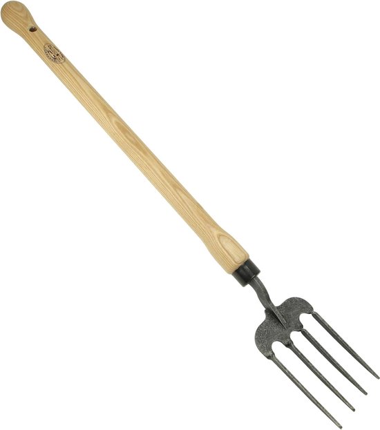 Professionele Bloemenvork 64 cm - Ergonomische Tuinvork van FSC-gecertificeerd Essenhout met Knoopsteel - Duurzaam Tuingereedschap van Pro