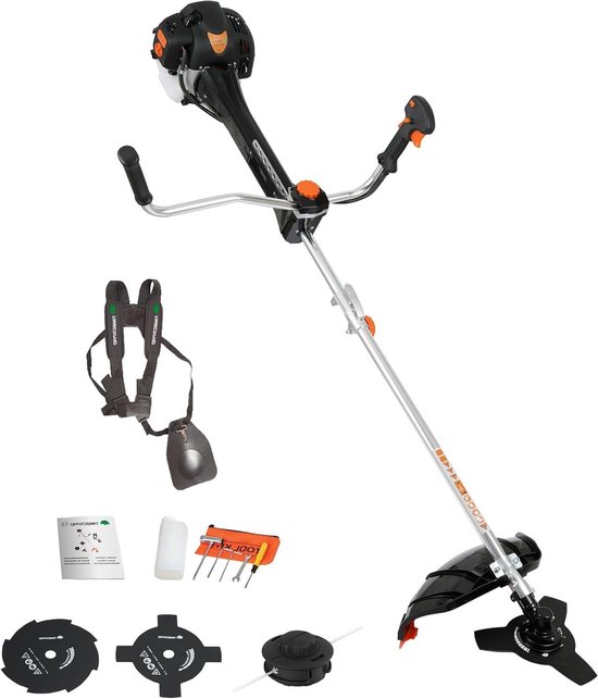 Professionele bosmaaier - Gras trimmer - Tuinonderhoud - Anti-vibratiesysteem - 62 cc - Zwart