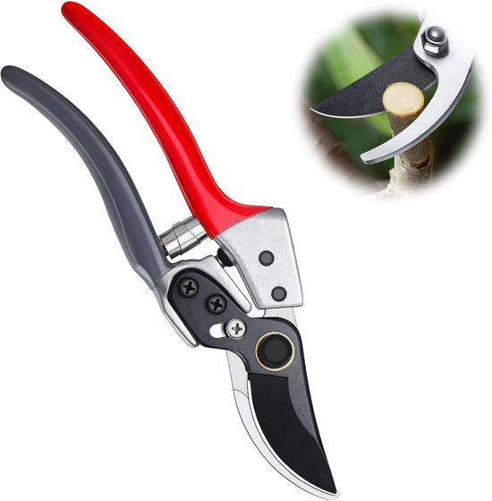 Professionele Bypass Snoeischaar voor Tuinwerk - Precisie Snoeischaren voor Rozen, Bloemen en Bomen van Hoogwaardig Staal, Compacte Secateurs voor Tuinliefhebbers