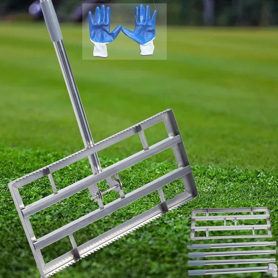 Professionele Gazonhark 50x25 cm voor Egaliseren en Onderhoud van Grasvelden van Merkloos	