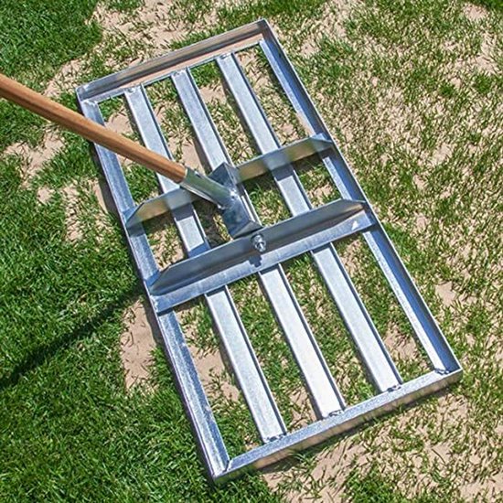 Professionele gazonrakel voor zandniveau, 75 x 35 cm - ideaal voor gazononderhoud van Merkloos	