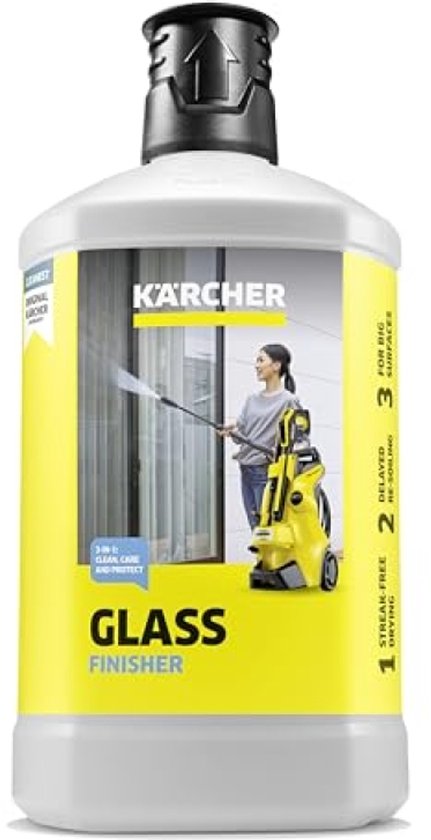 Professionele glasreiniger voor hogedrukreinigers - 1 liter - Streeploos resultaat voor grote ramen van Merkloos	